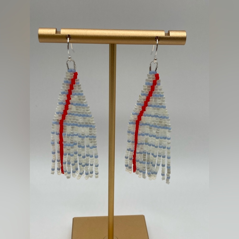 Notebook Paper Fringe Earrings In Rectangle Or Tr… - image 5
